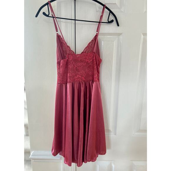 Mauve Pink Lace Skater Skirt Lingerie Nighty Slip Whimsygoth Fairy - Picture 4 of 5